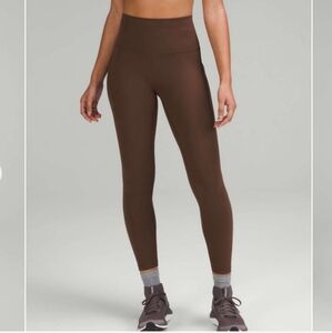 Lululemon 2022 Wunder Train High-Rise Tight with Pockets 25" Java Brown size 6